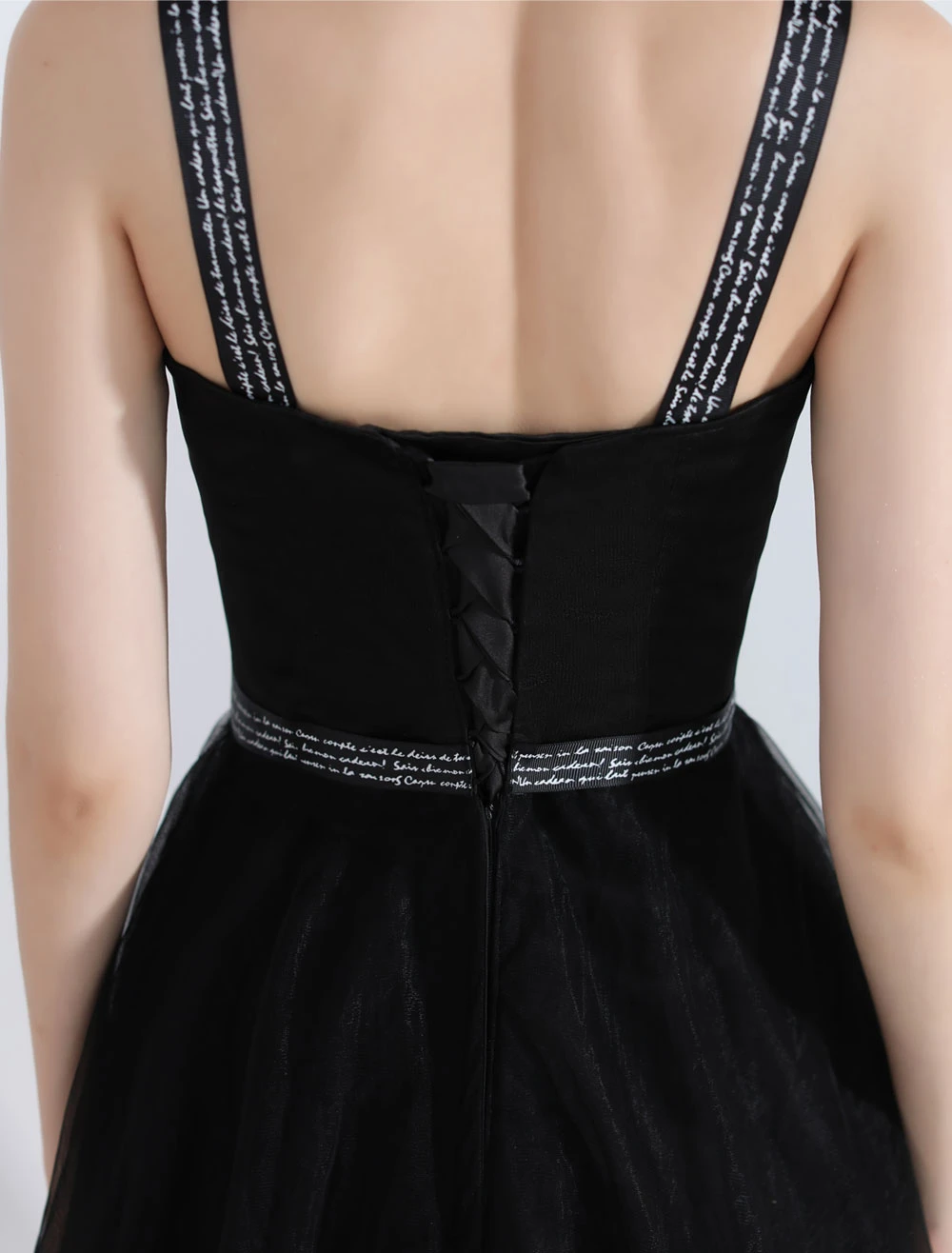 Little Black Dresses Tulle Short Prom Dress Straps Cute Homecoming Dress - Image 8