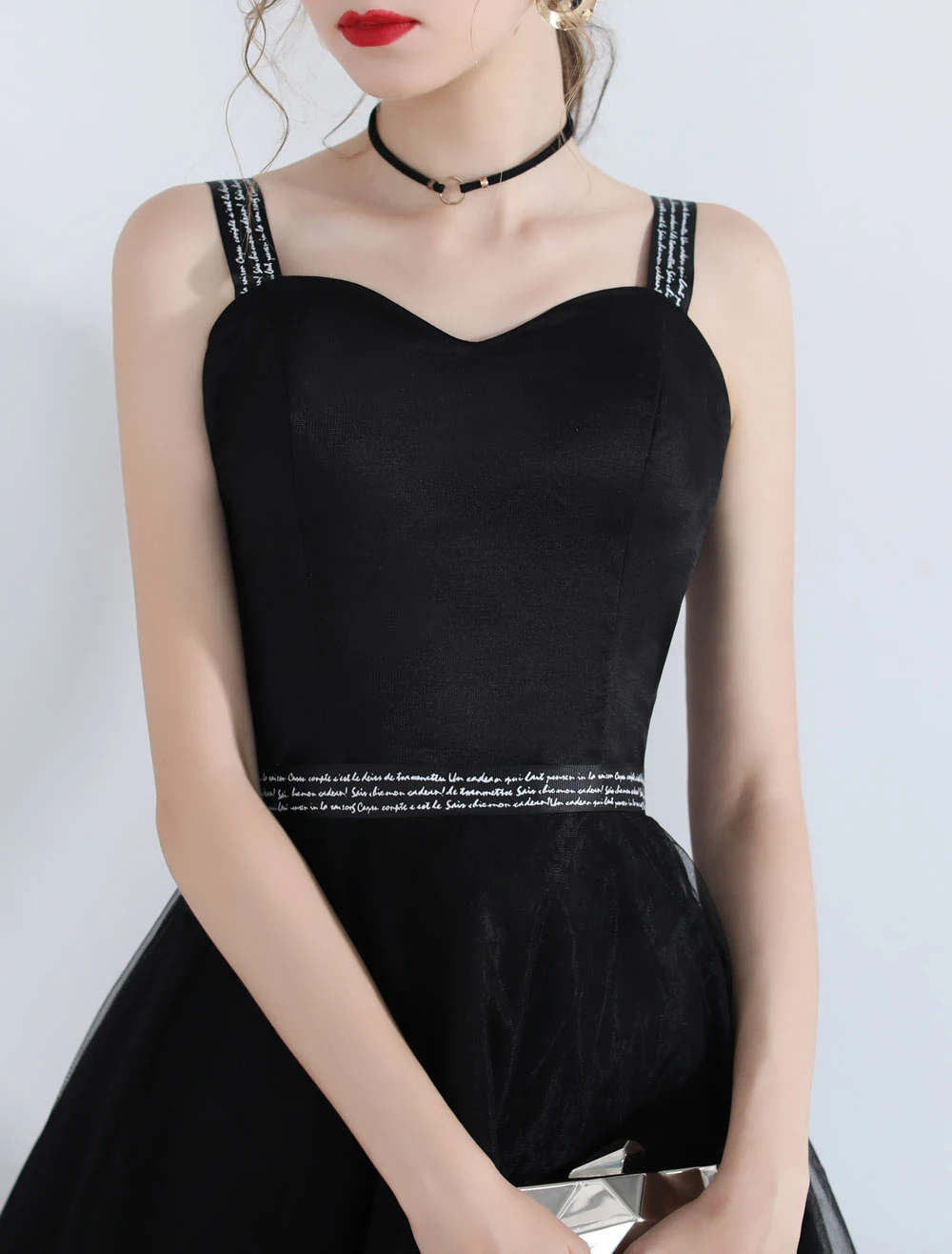 Little Black Dresses Tulle Short Prom Dress Straps Cute Homecoming Dress - Image 7