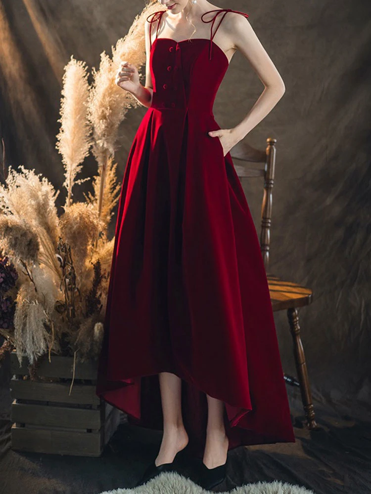 Evening Dress A-Line Sweetheart Neck Floor-Length Sleeveless Lace-up Bows Matte Satin Social Pageant Dresses