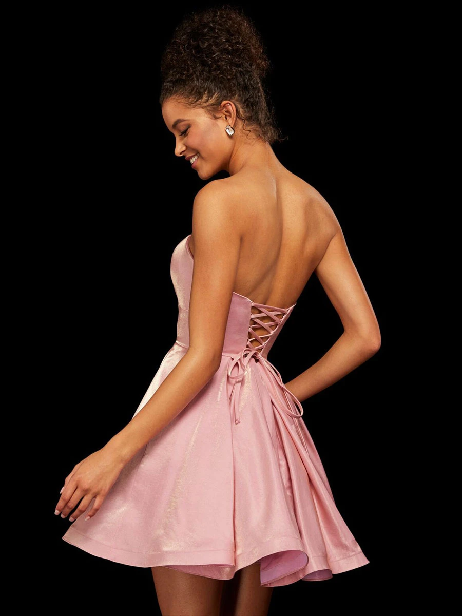 Pink Homecoming Dress 2023 Short A-Line Strapless Party Dress Free Customization - Image 2