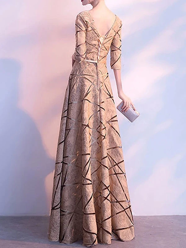 Evening Dress 2023 Light Blond A-Line Jewel Neck Long Sleeves Lace Knee-Length Formal Dresses Wedding Guest Dresses - Image 3