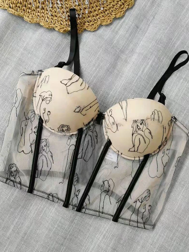 Sexy Cami Top For Women Straps Neck Adjustable Straps Cartoon Characters Print Apricot Summer Tops - Image 8