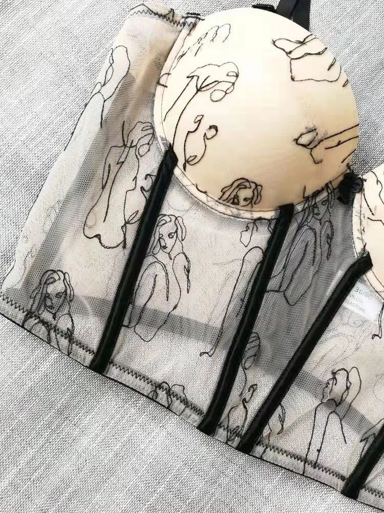 Sexy Cami Top For Women Straps Neck Adjustable Straps Cartoon Characters Print Apricot Summer Tops - Image 6