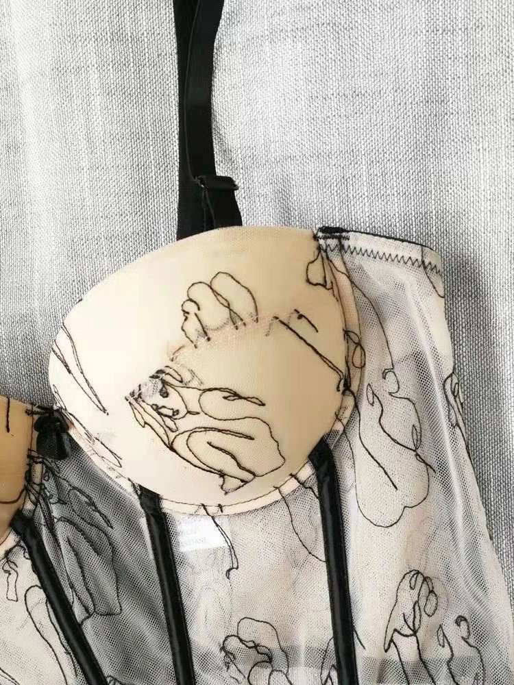 Sexy Cami Top For Women Straps Neck Adjustable Straps Cartoon Characters Print Apricot Summer Tops - Image 4