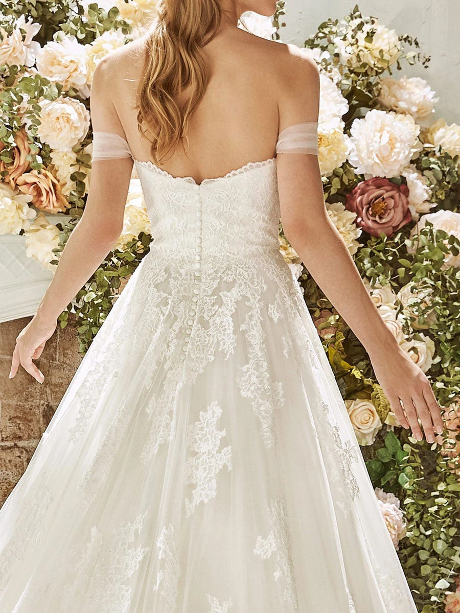 Ivory Wedding Dresses With Train A-Line Sleeveless Lace Strapless Bridal Gowns Free Customization - Image 4