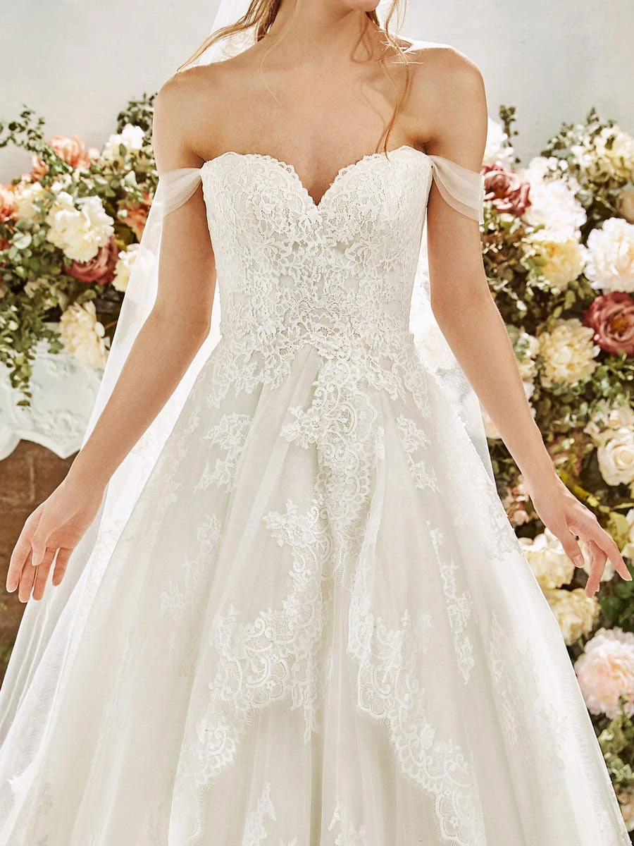 Ivory Wedding Dresses With Train A-Line Sleeveless Lace Strapless Bridal Gowns Free Customization - Image 3