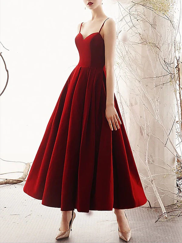 Prom Dress 2023 A-Line Sweetheart Neck Ankle-Length Sleeveless Backless Formal Dinner Dresses - Image 2