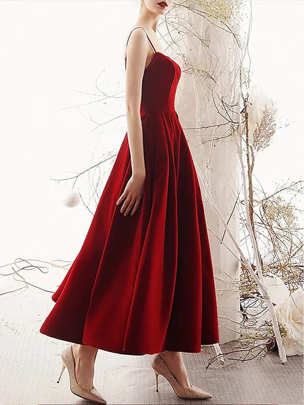 Prom Dress 2023 A-Line Sweetheart Neck Ankle-Length Sleeveless Backless Formal Dinner Dresses - Image 3