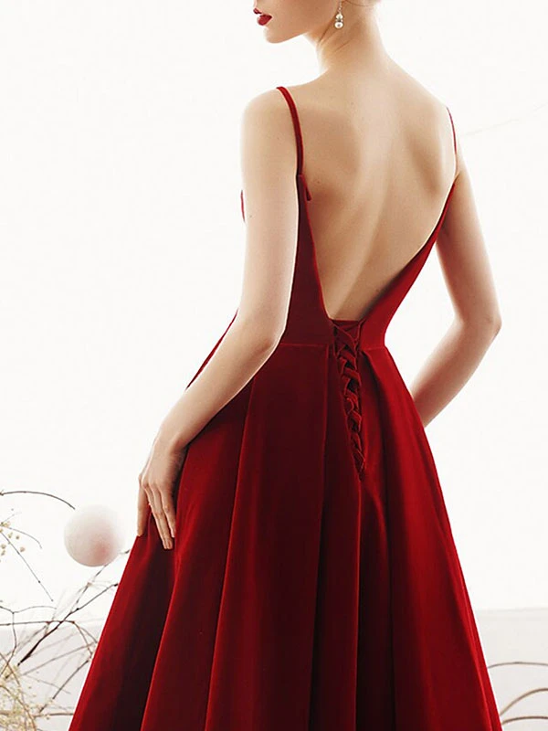 Prom Dress 2023 A-Line Sweetheart Neck Ankle-Length Sleeveless Backless Formal Dinner Dresses - Image 4