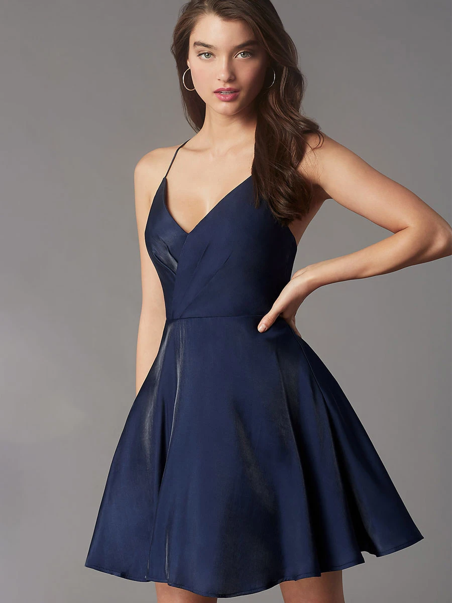 Pink Homecoming Dress 2023 Short V-Neck Pleated Spaghetti Strap Tight Graduation Party Outfits Free Customization - Image 4