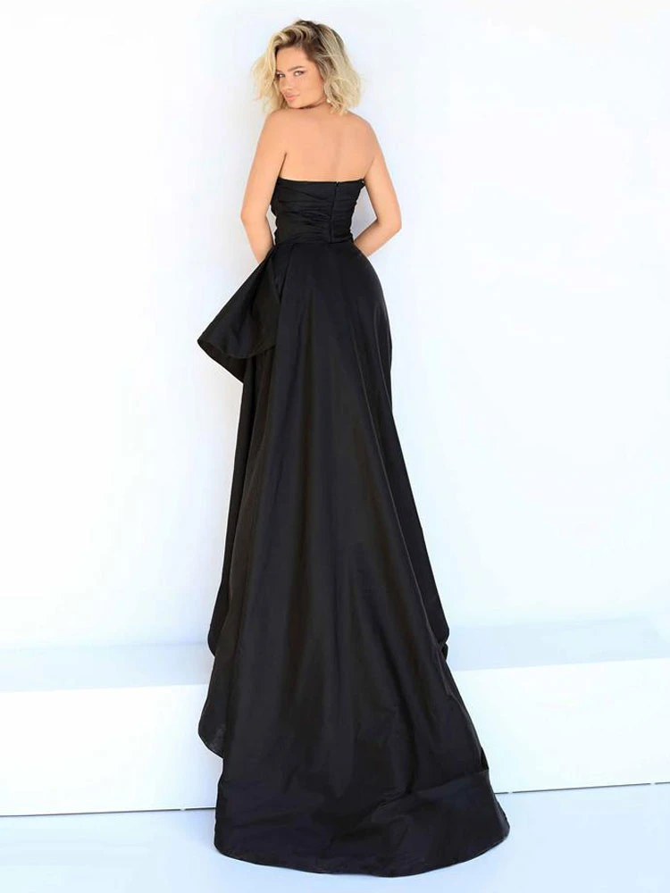 Black Evening Dress 2023 Mermaid Strapless With Train Sleeveless Zipper Split Front Formal Dinner Dresses Free Customization - Image 5