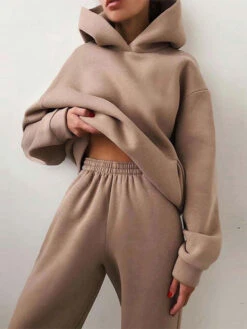 Pant Set Coffee Brown Field Athletic Two Pieces Sets