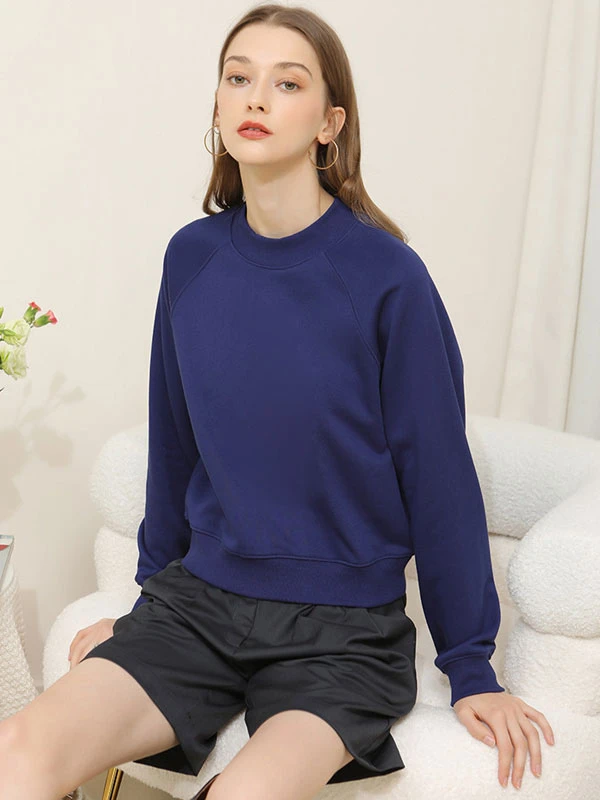 Hoodie For Women Dark Navy Long Sleeves Hooded Sweatshirt - Image 5