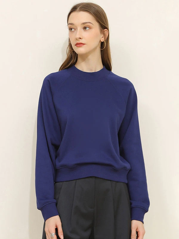 Hoodie For Women Dark Navy Long Sleeves Hooded Sweatshirt - Image 4