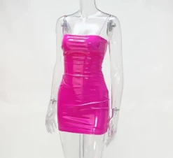 Birthday Bodycon Dresses Black Sexy Straps Neck Slim Fit Dress Sheath Dress