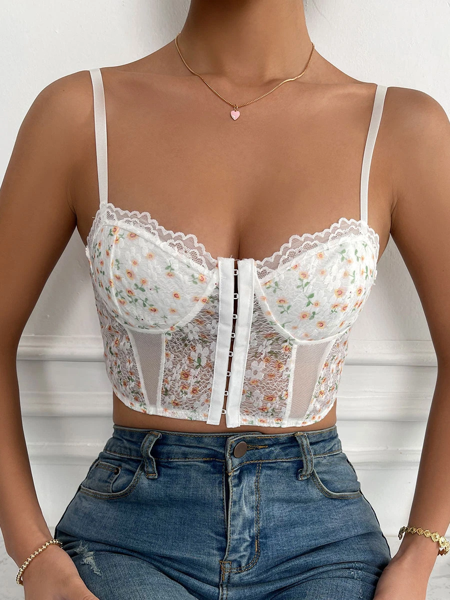 White Sexy Lace Woman's Corset For Women Sexy Tops - Image 4