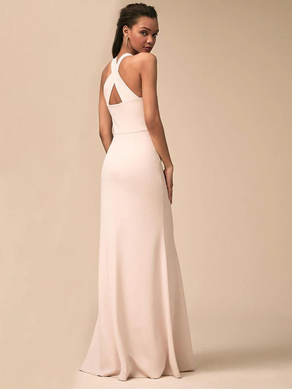 Birthday Party Dresses Sleeveless Cross-Back Semi Formal Long Dress - Image 4