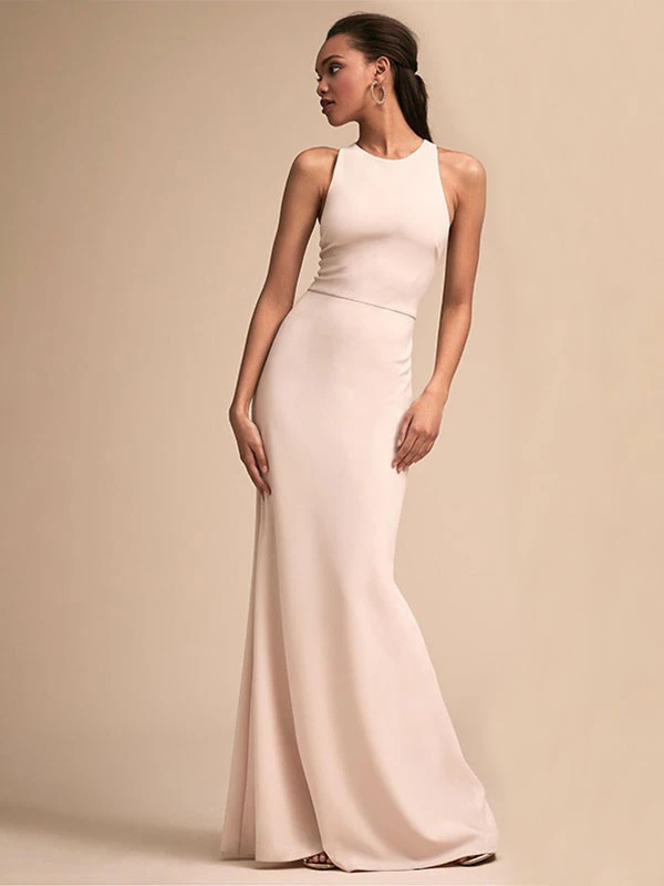 Birthday Party Dresses Sleeveless Cross-Back Semi Formal Long Dress - Image 3