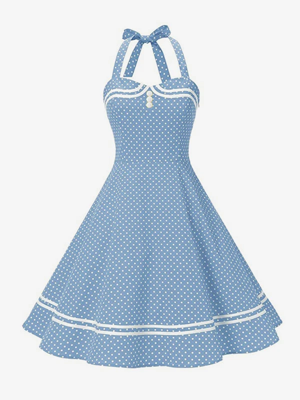 Retro Dress 1950s Audrey Hepburn Style Yellow Plaid Backless Buttons Sleeveless Sweetheart Neck Medium Rockabilly Dress