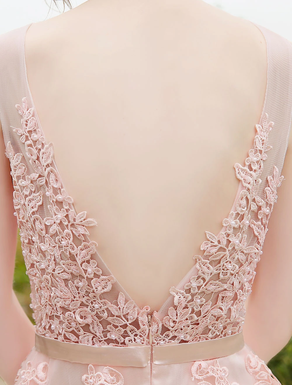 Long Prom Dress 2023 Dark Navy V Neck Backless Lace Beading A Line Tulle Formal Dresses Wedding Guest Dresses - Image 13