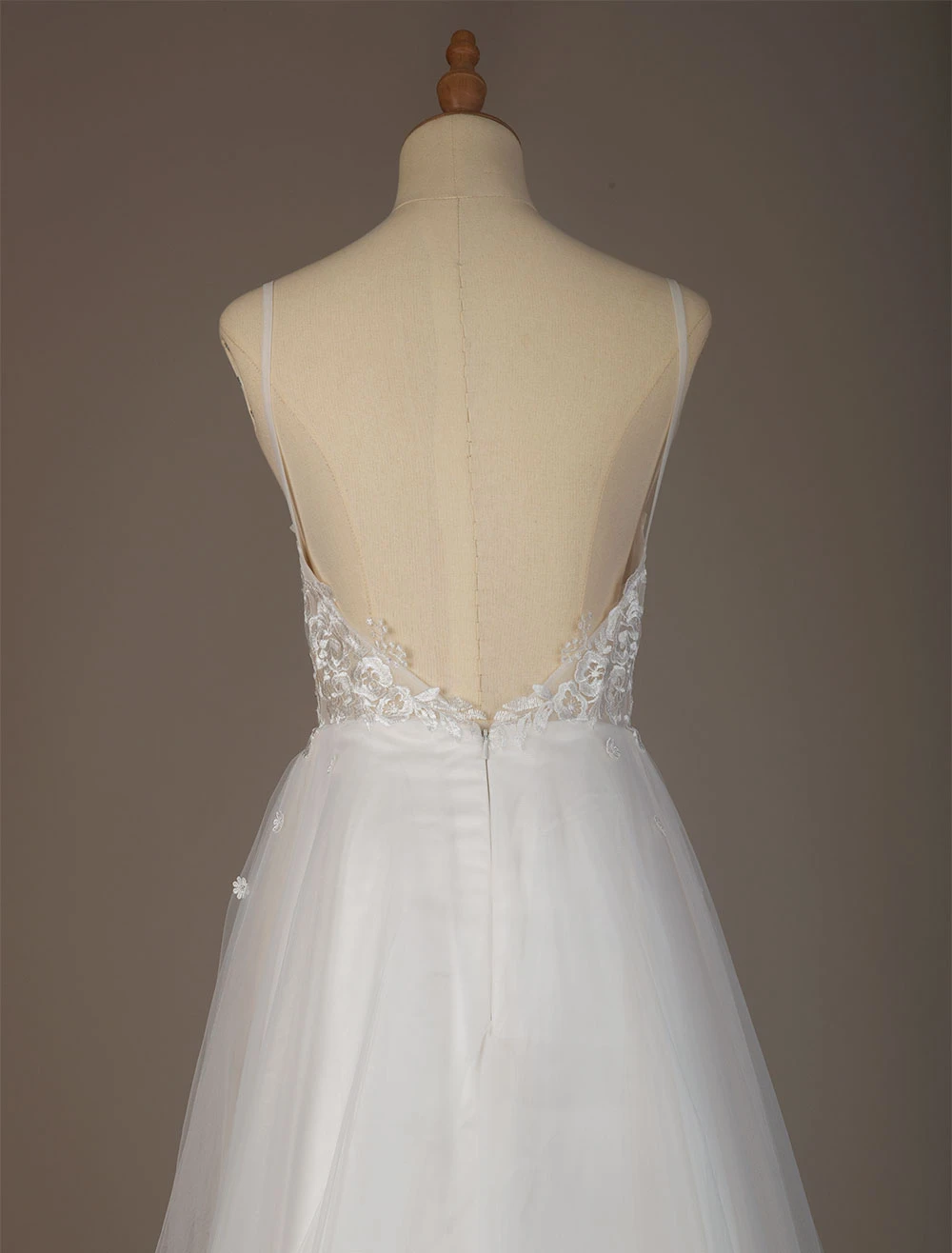 Boho Wedding Dress 2023 A Line V Neck Straps Sleeveless Tulle Beach Bridal Gowns - Image 8